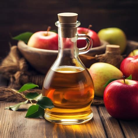 Premium AI Image Bottle Apple Cider Vinegar And Fresh Apples In