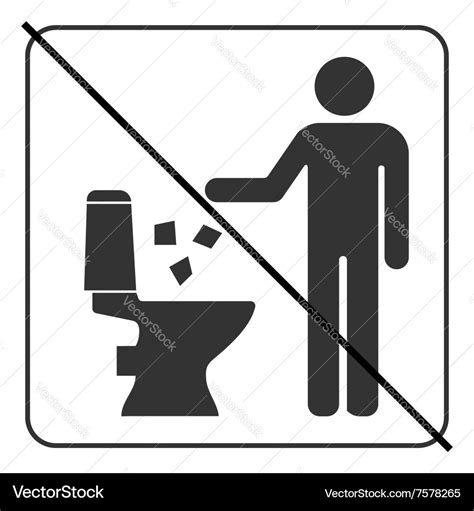 Do Not Litter In Toilet Icon 4 Royalty Free Vector Image