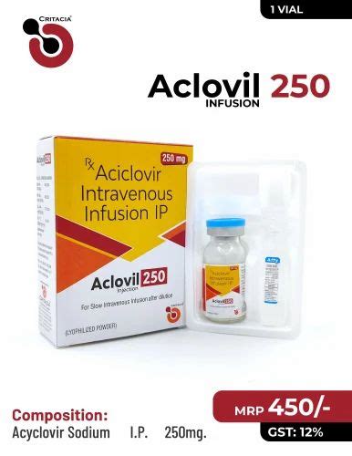 Vial Injection Acyclovir Intravenous Infusion Ip Packaging Size Mg