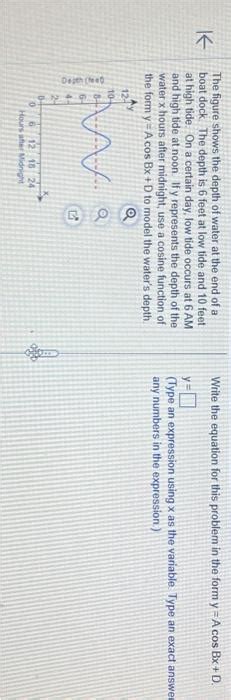 Solved The figure shows the depth of water at the end of a | Chegg.com 