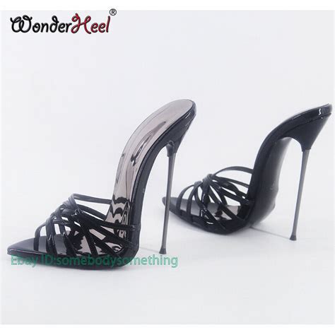 Hot High Heel 16cm Ultra Thin Metal Heel Pointed Toe Slip On Sexy Women Sandals EBay