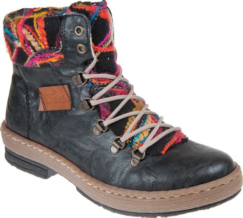 Rieker Felicitas Boot Black Multi Combi Z Ankle Boots