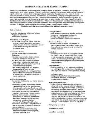 Fillable Online Ohp Parks Ca Historic Structure Report Format Fax Email