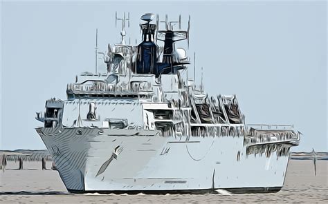 Download wallpapers HMS Albion, L14, 4k, vector art, HMS Albion drawing ...