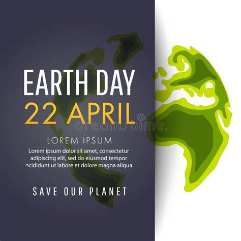 Earth Day Save The Earth Concept Stock Vector Illustration Of