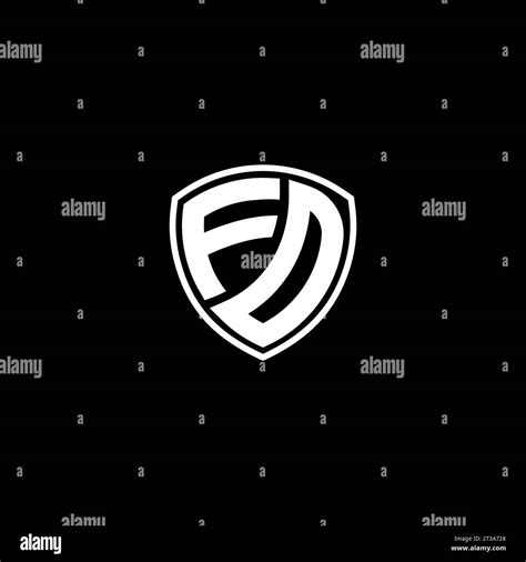 Fd Logo Monogram Emblem Style With Shield Shape Design Template Ideas