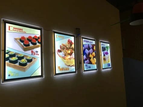 60x80cm Acrylic Led Menu Boards Restaurant Wall Mounted Led Illumnated