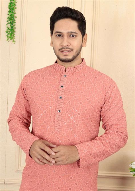 DESIGNER RAYON KURTA WITH SIMPLE WORK FOR MEN LATEST KURTA PAJAMA FOR MEN