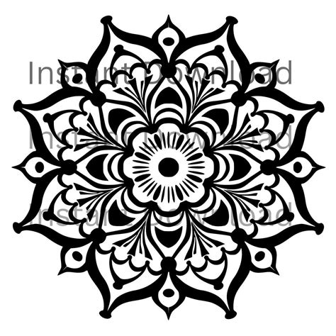 Mandala Flower Svg Flower Svg Mandala Svg Etsy