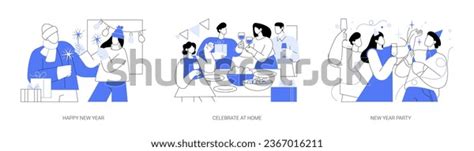 New Year Celebration Isolated Cartoon Vector Stock Vector (Royalty Free ...