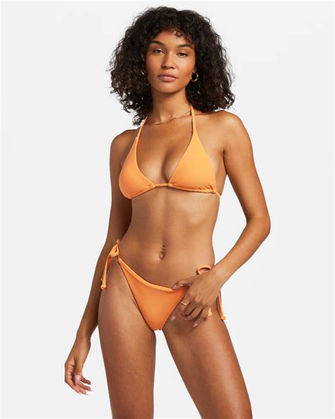 Mujer Tanlines Multi Top De Bikini Triangular Para Mujer Orange Peel