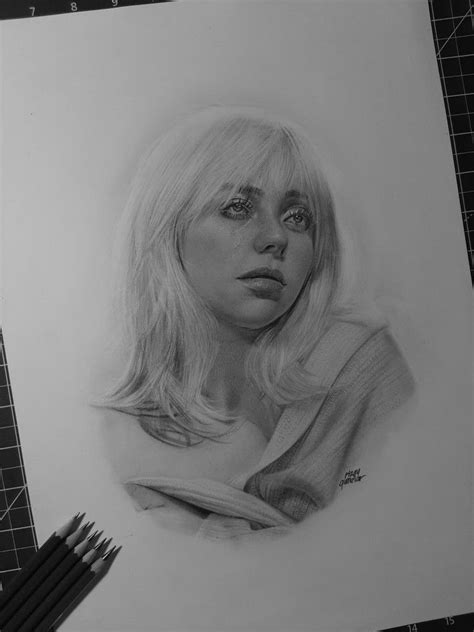 Pencil Drawing Of Billie Eilish Drawings Pencil Drawings Sketches