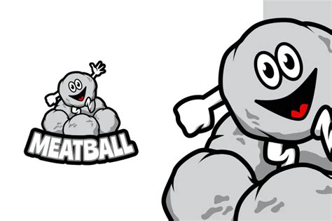 Meatball Food Mascot Logo Template By Graphiqa On Envato Elements