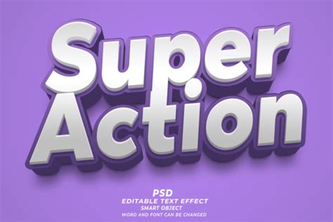 Super Action Psd 3d Editable Text Effect Graphic By Truevector