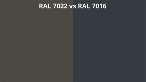 Comparison Ral Vs Ral Side By Side Ral Colour Chart Ral