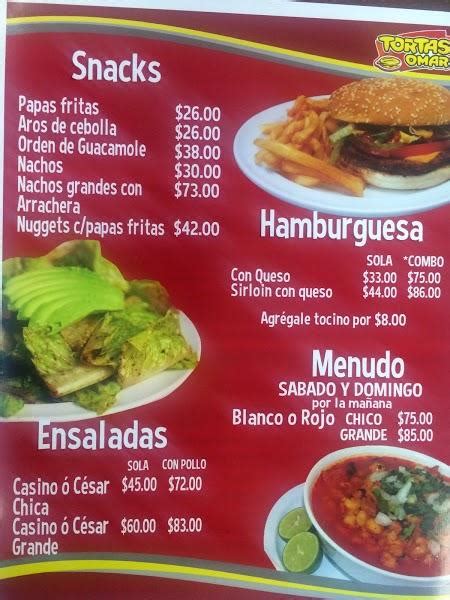 Menu At Tortas Omar Fast Food Mexicali Blvd Lázaro Cárdenas 800