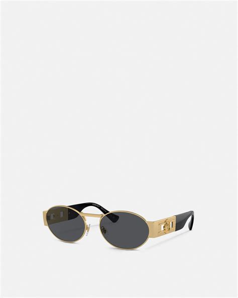 Medusa Deco Oval Sunglasses Blackgold Versace Us