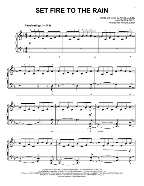 Set Fire To The Rain | Sheet Music Direct