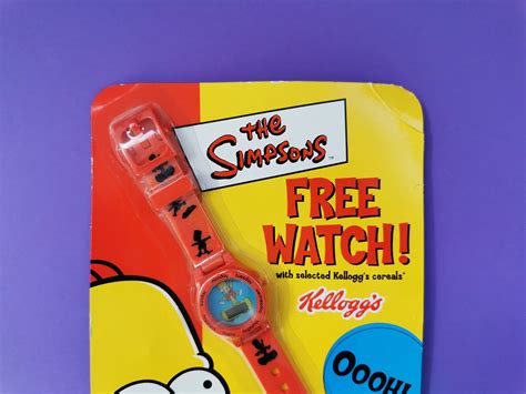 Nos 2002 The Simpsons Bart Skateboarding Vintage Watch Wristwatch Ds Og