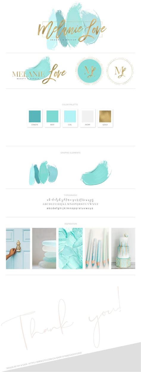 Branding Package Branding Kit Turquoise Branding And Logo Etsy