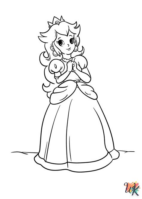 Coloriage Princesse Peach à imprimer gratuit pour fans