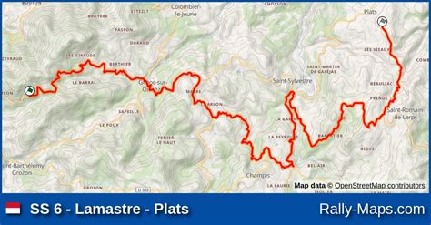 Mapa Harmonogram Profil Elewacji Os Lamastre Plats Rallye