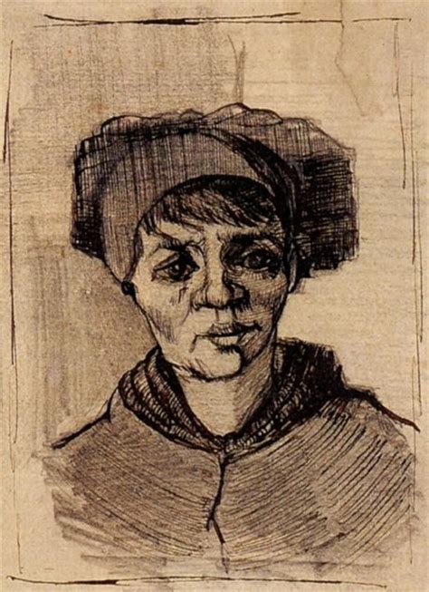 Head Of A Peasant Woman With White Cap 1885 By Vincent Van Gogh