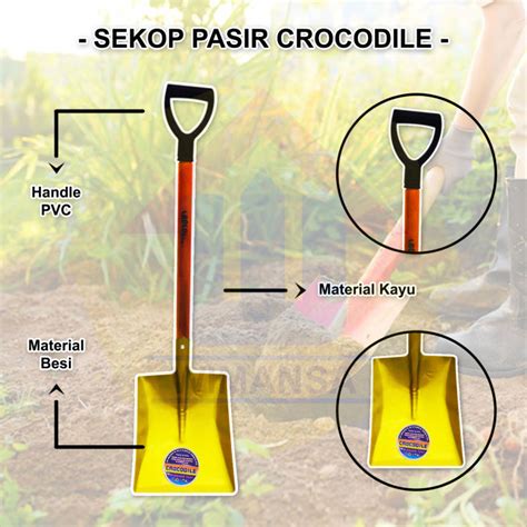 Wms Sekop Pasir Kotak Gold Crocodile Gagang Kayu Lazada Indonesia