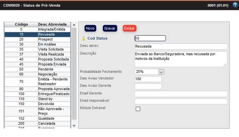 Módulos Cadastros Gerais CDM0001 Cadastros Iniciais CDW0020