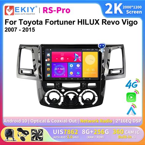 EKIY 2K Screen CarPlay Radio For Toyota Fortuner HILUX Revo Vigo 2007