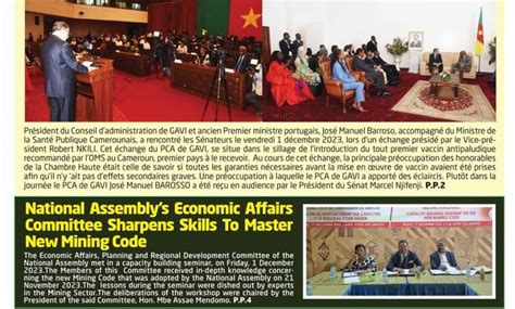 Photos La Revue De Presse Camerounaise Du Mercredi D Cembre