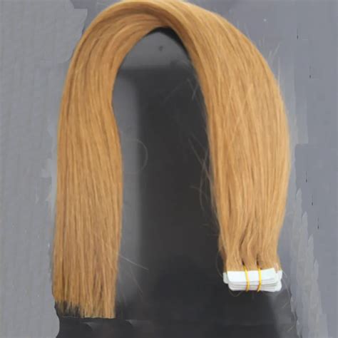 Blonde Clip In Extensions Hair Tape Weft Tape Honey Blonde Tape Straight 100G Brazilian Pu Skin