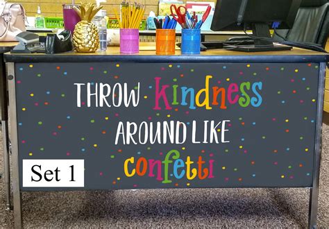 Throw Kindness Teacher Desk Decal Classroom Decor Vinyl Etsy