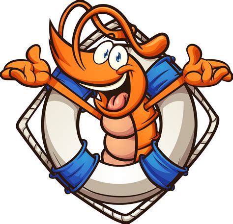 Cartoon Lifesaver Shrimp 600979 Vector Art At Vecteezy