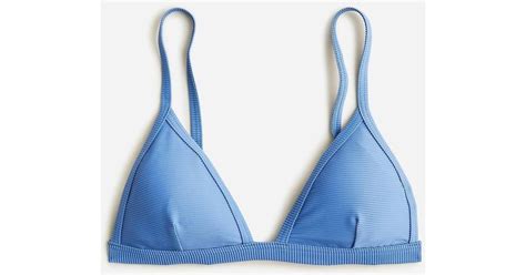 J Crew Ribbed Triangle Bikini Top In Blue Lyst