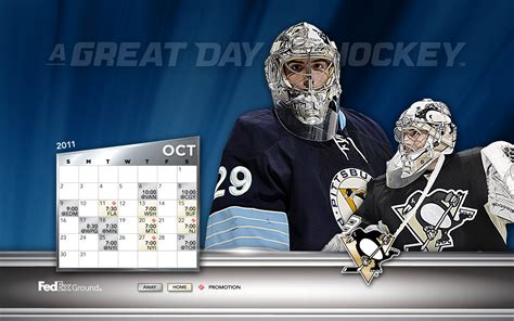 October 2011 Calendar/Schedule - Pittsburgh Penguins Wallpaper ...