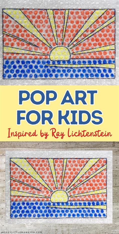 Roy Lichtenstein Pop Art For Kids Sunrise Template Included Messy