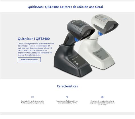 Datalogic Leitor Sem Fio Área Imager 2D QuickScan QBT2430 Duts