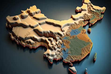 Un mapa de china con el país de china en el centro Foto Premium