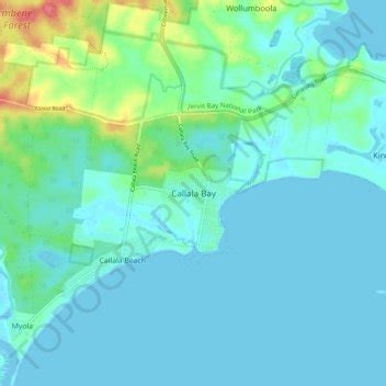Callala Bay topographic map, elevation, relief