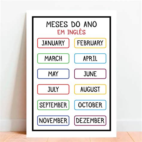 Mês Do Ano Em Inglês
