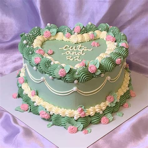 Green Birthday Cakes Heart Birthday Cake Vintage Birthday Cakes