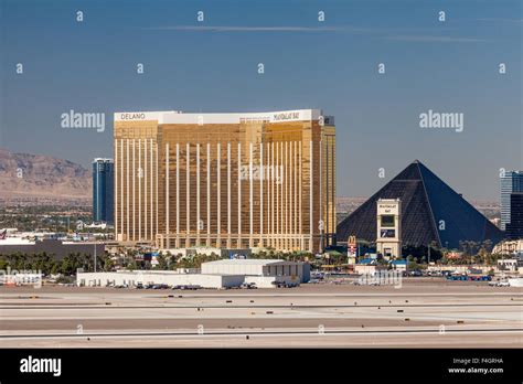 Mandalay Bay And Luxor Hotel On The Las Vegas Strip Stock Photo Alamy