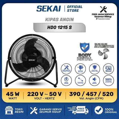 Jual SEKAI Kipas Angin Meja Kipas Angin Duduk Tornado 12 Inch HDO