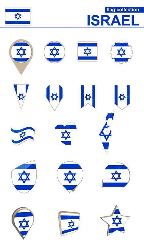 Premium Vector Israel Flag Collection Big Set For Design