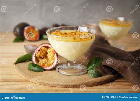 Concept Of Delicious Food Passion Fruit Mousse Stock Photo Image Of