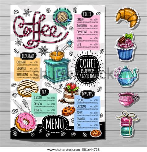 Coffee Restaurant Brochure Vector Coffee Shop Vector De Stock Libre