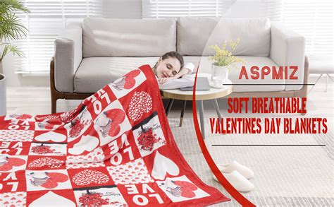 Aspmiz Valentines Day Throw Blanket Romantic Heart Love