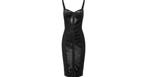 Dolce And Gabbana Lace And Satin Bustier Dress In Black Lyst