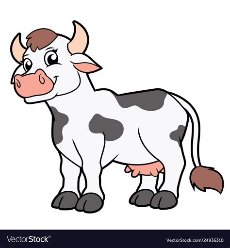 Smiling cow standing Royalty Free Vector Image